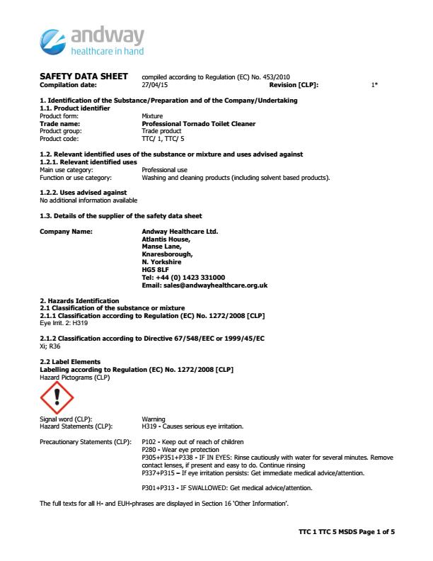 TTC/1 COSHH